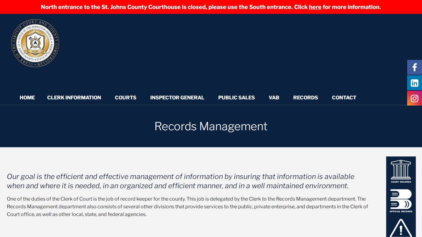 Records Management - St. Johns County Clerk of Court